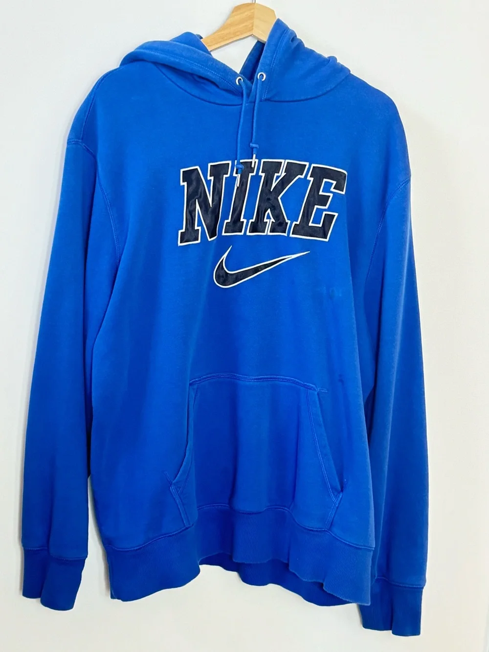 Nike Men’s Royal Blue Pullover Hoodie with White Logo